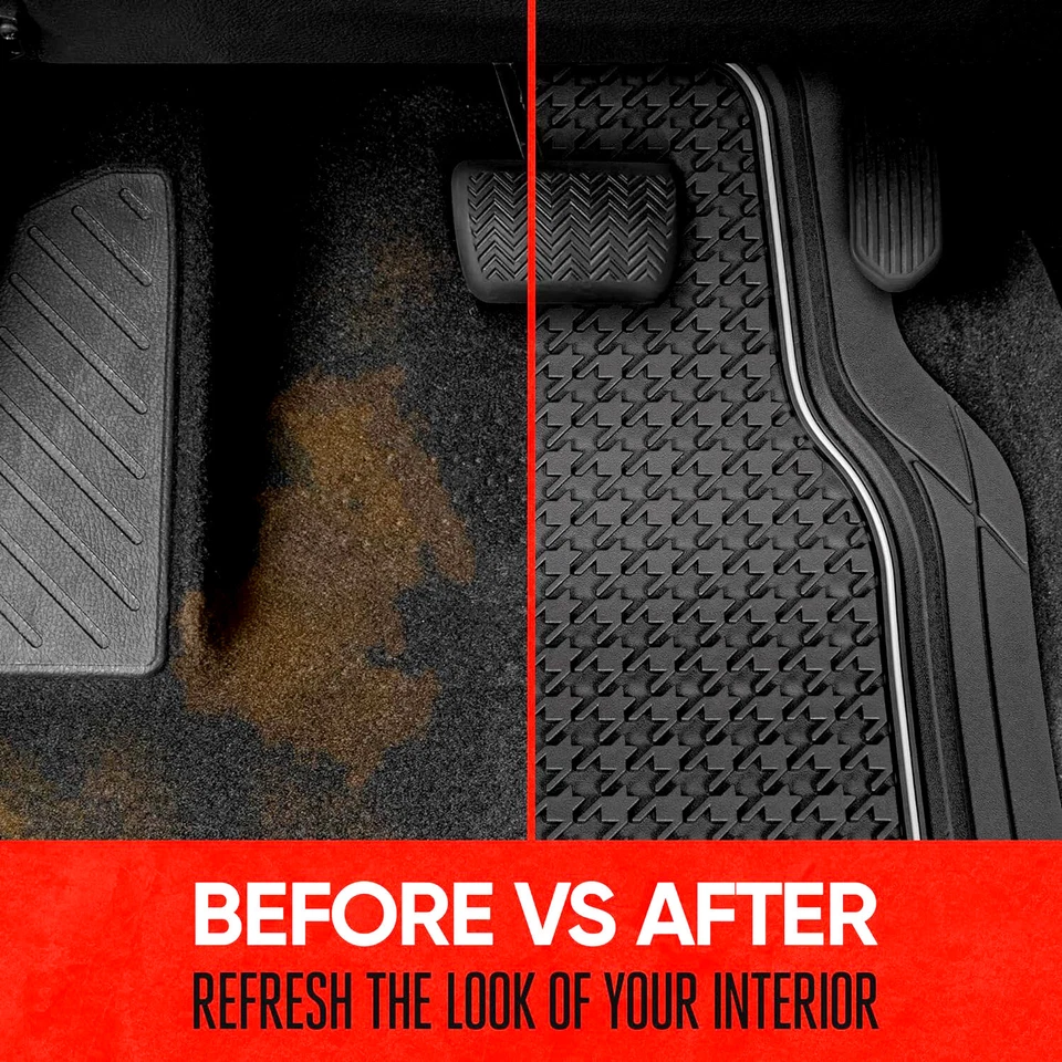 Alfombrillas de goma negras de alta resistencia para auto camión 4 piezas semi personalizadas para Audi Foto 4 de 4