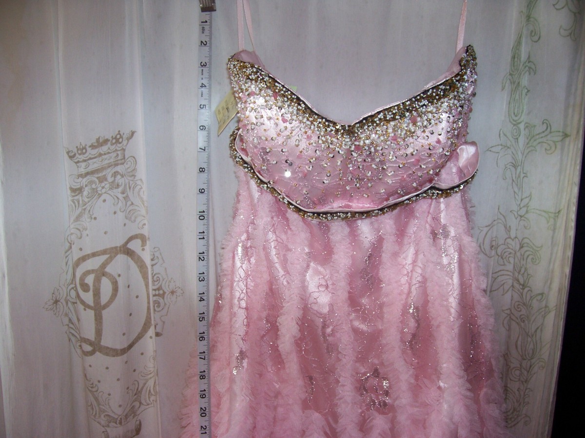 women's sz 10 stunning Bella Formals by Venus dress pink jeweled ruffled ooh-la! women's sz 10 stunning Bella Formals by Venus dress pink jeweled ruffled ooh-la!