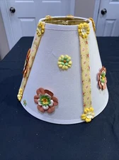 Yellow Floral Flowers 3D Lamp Shade Hand Crafted Hobbyists Botanical