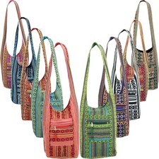 Hippie Shoulder Bag Diamond Pattern Festival Sling hobo Beach