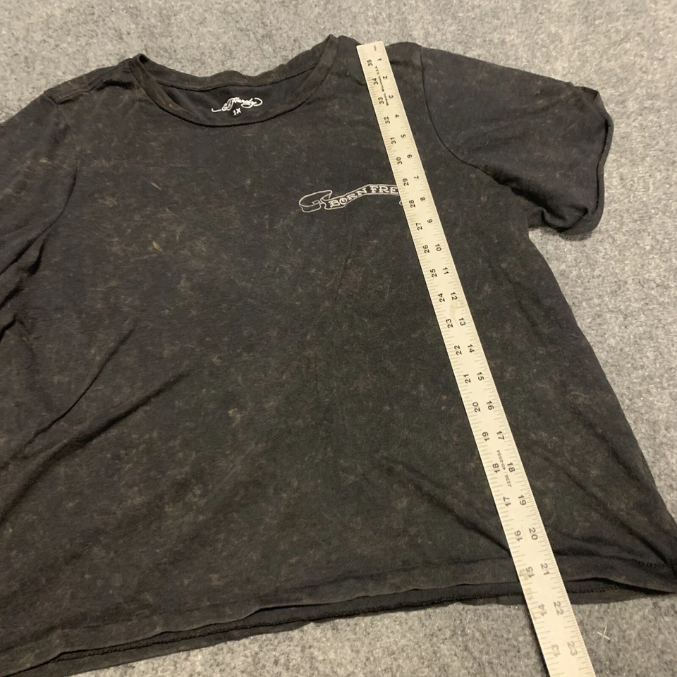 Женская футболка Y2K Ed Hardy размер 1X графический принт Born Free черепа цветы - Изображение 4 из 4