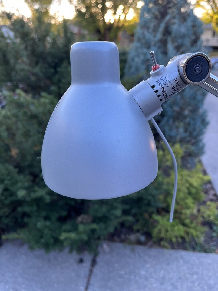 IKEA Antifoni Silver Floor Lamp Adjustable Arm Head Metal Light