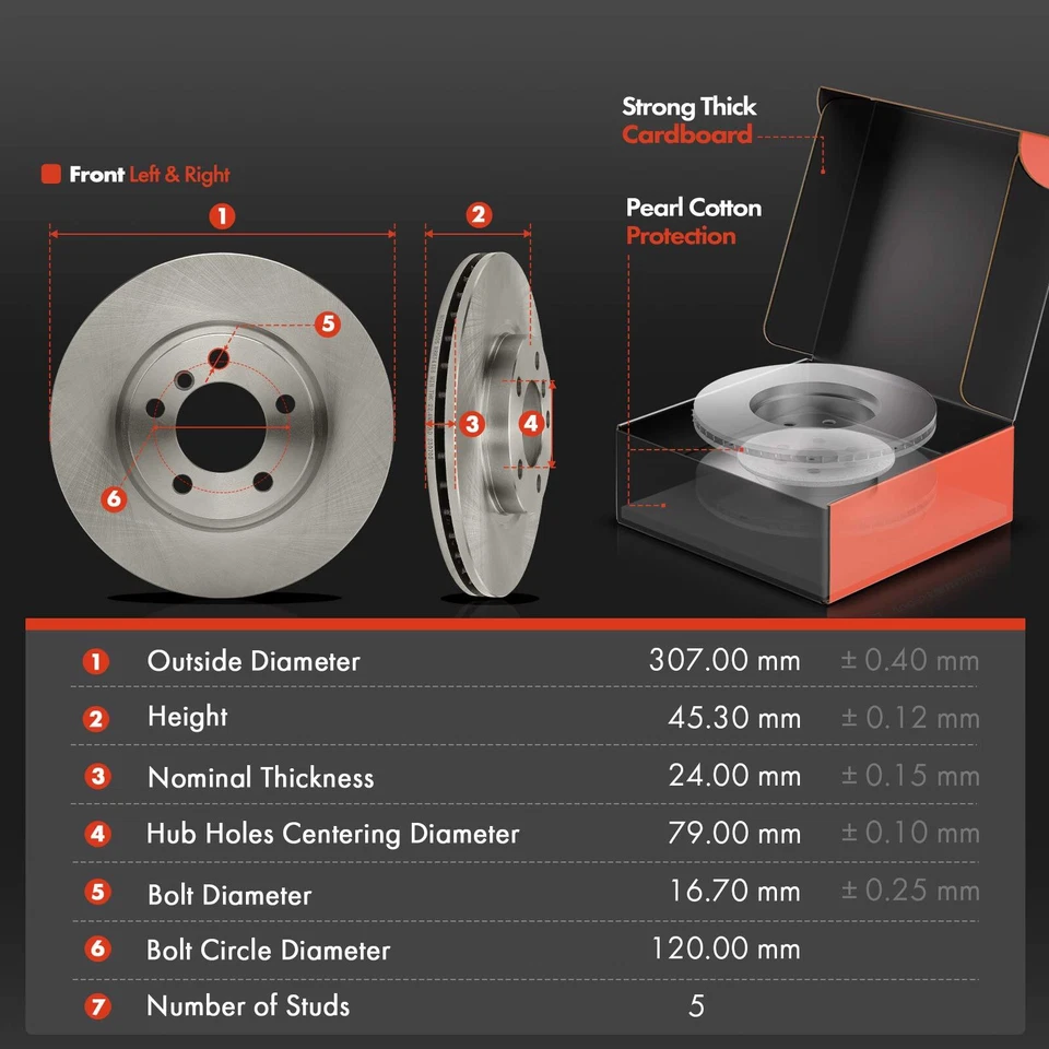 12 piezas rotores de freno de disco delanteros y traseros y pastillas de cerámica para Mini Cooper Countryman Foto 2 de 4