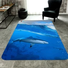 3D Ocean Wave Shark NAO2069 Game Rug Mat Elegant Photo Carpet Mat Fay