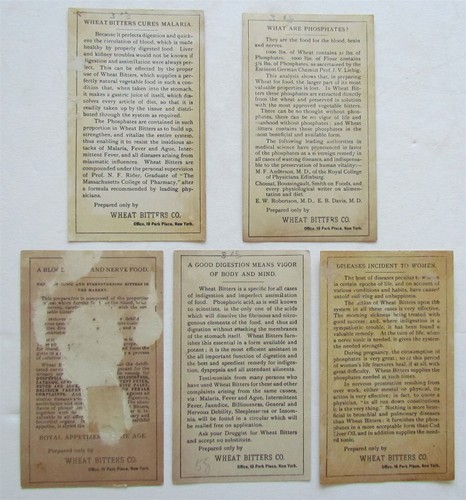 WHEAT BITTERS COMPANY NUEVA YORK 5 TARJETAS COMERCIALES VICTORIANAS ANTIGUAS PUBLICIDAD - Imagen 2 de 2