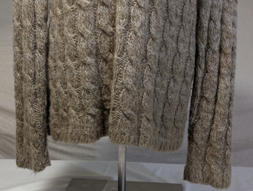 Lauren Ralph Lauren Cable-Knit Ombre Gray/Cream Turtleneck Sweater XL Top - Picture 5 of 13