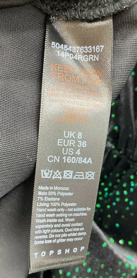 Mameluco Topshop para mujer EE. UU. 4 negro azul brillo terciopelo grunge hada caprichoso Foto 4 de 4