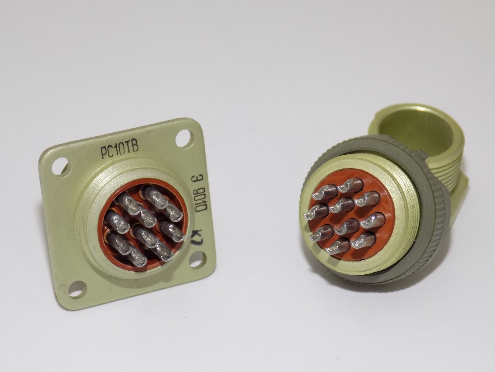 10 Pin RS10TV USSR Military Stat Circular Thread Connector, M + F Set ...