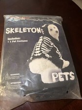 Halloween Skeleton Pet Costume for Fun, Party Size XL