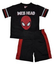Spider-Man Boys Black Web Head 2pc Short Set 2T 4T 4