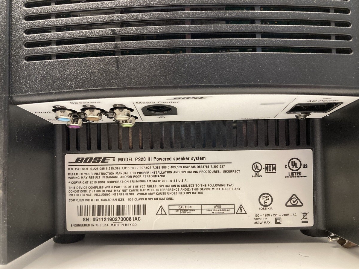 Bose PS28 III Lifestyle 5.1 system, AV20 Control, ADAPTIQ Bose PS28 III Lifestyle 5.1 system, AV20 Control, ADAPTIQ
