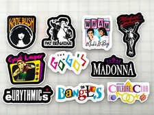80's Pop Rock Band Vinyl Sticker Lot (10) SET 1  Benatar Lauper Go Gos Madonna