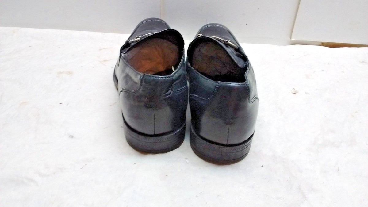 Cole Haan Men Black 8.5M Leather Slip On Bar Loafer Apron  display picture 1