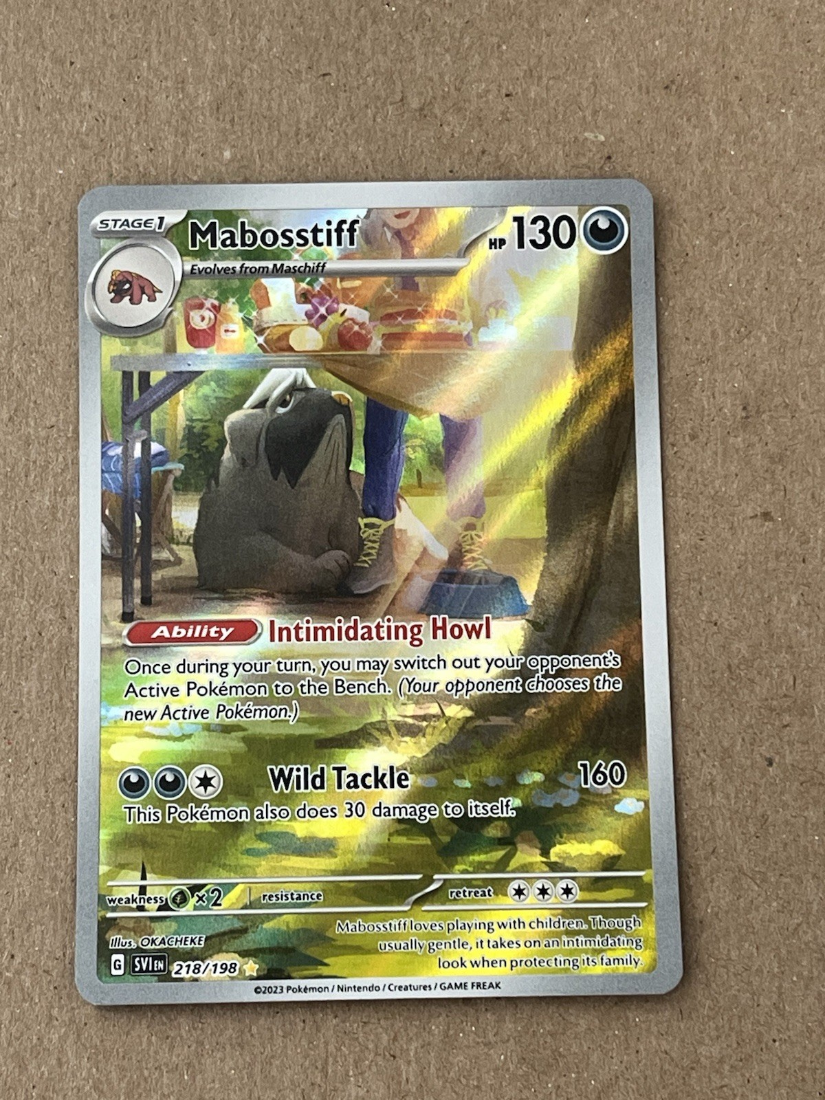 Mabosstiff Illustration Rare SV01: Scarlet & Violet Base Set 218/198 NM