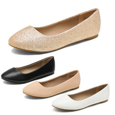 Women Ballet Flats Round Toe Slip On Work Office Flat Shoes