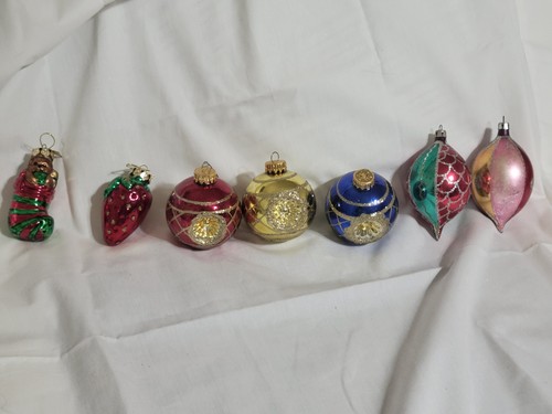 Vintage Glass Christmas Ornaments Assorted Collection
