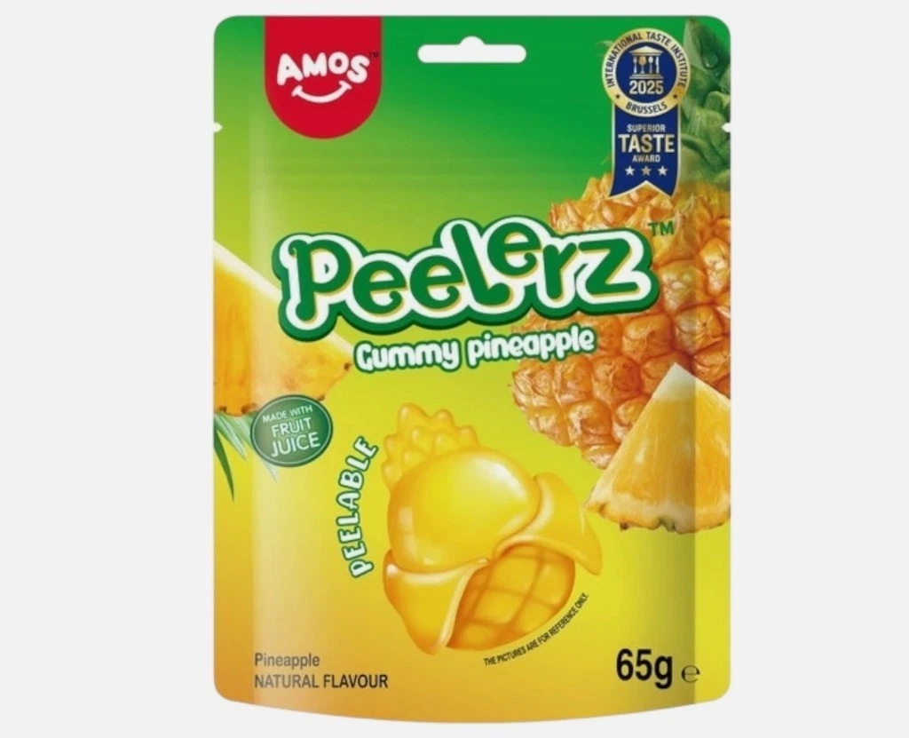 Amos peelers gummy pineapple pack of 6 x 65g