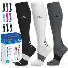 Medical Compression Socks for Women & Men, 20-30 mmHg Knee-High Support for C...