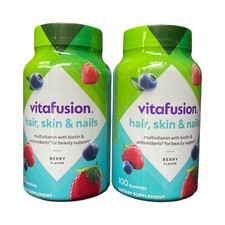 Vitafusion Hair, Skin Nails Gummy Vitamins, 100Ct - 2 Pack, Exp: 02/26