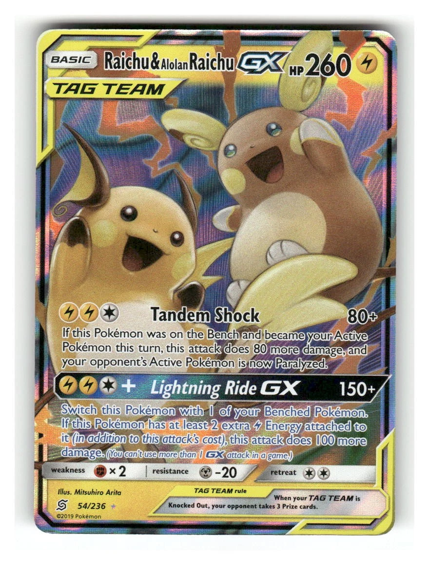 Raichu & Alolan Raichu GX Pokémon TCG Cards for sale