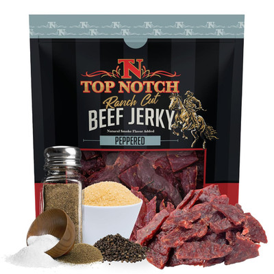 Top Notch Ranch Cut Jerky - 3.25 Oz Bag of Beef Jerky - High Protein Snacks for