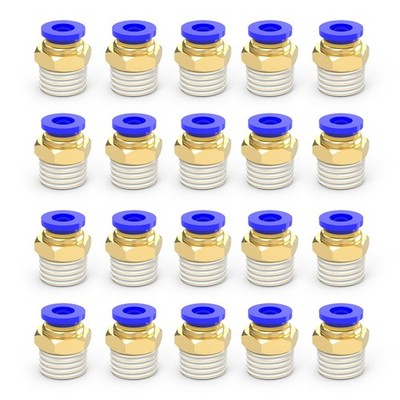 20Packs 8mm Tube OD x 1/4 Inch Push to Connect Fittings,Pneumatic Male Quick ...