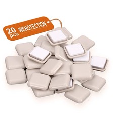 20 Pcs Self Stick Furniture Sliders 1 Inch OD Square Adhesive Carpet Glide