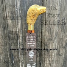 36'' Victorian Brass Dog Handle Handmade Vintage Wooden Walking Cane Stick Gift