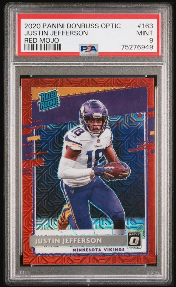 2020 Donruss Optic Rated Rookie Red Mojo #163 Justin Jefferson RC Mint PSA 9