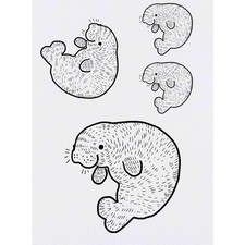 4 x 'Cute Manatee' Temporary Tattoos / Transfers TO00011150