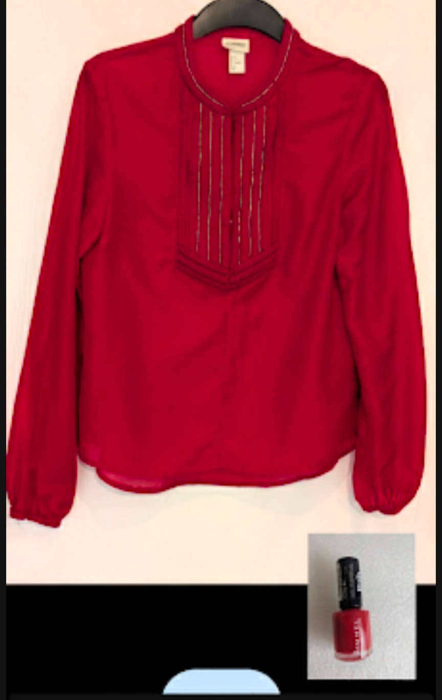 H&M Red Embroidery Kurta Tunic Kaftan & Rimmel red nail polish