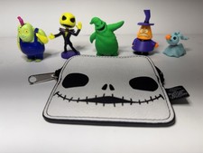 Disney Nightmare Before Christmas Coin Purse + 5 Mini Figures Lot