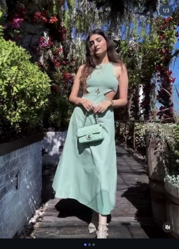 New ZARA Woman Sage Sea Green Cut Out Maxi Dress Sleeveless Size L