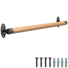 Modern 36'' Wooden Stair Handrail Kit with Metal Brackets for Stability