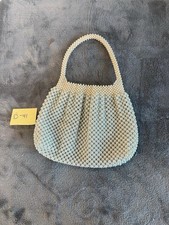 Vtg 60s Ivory Beaded Evening Bag Bridal Cocktail Purse Italy