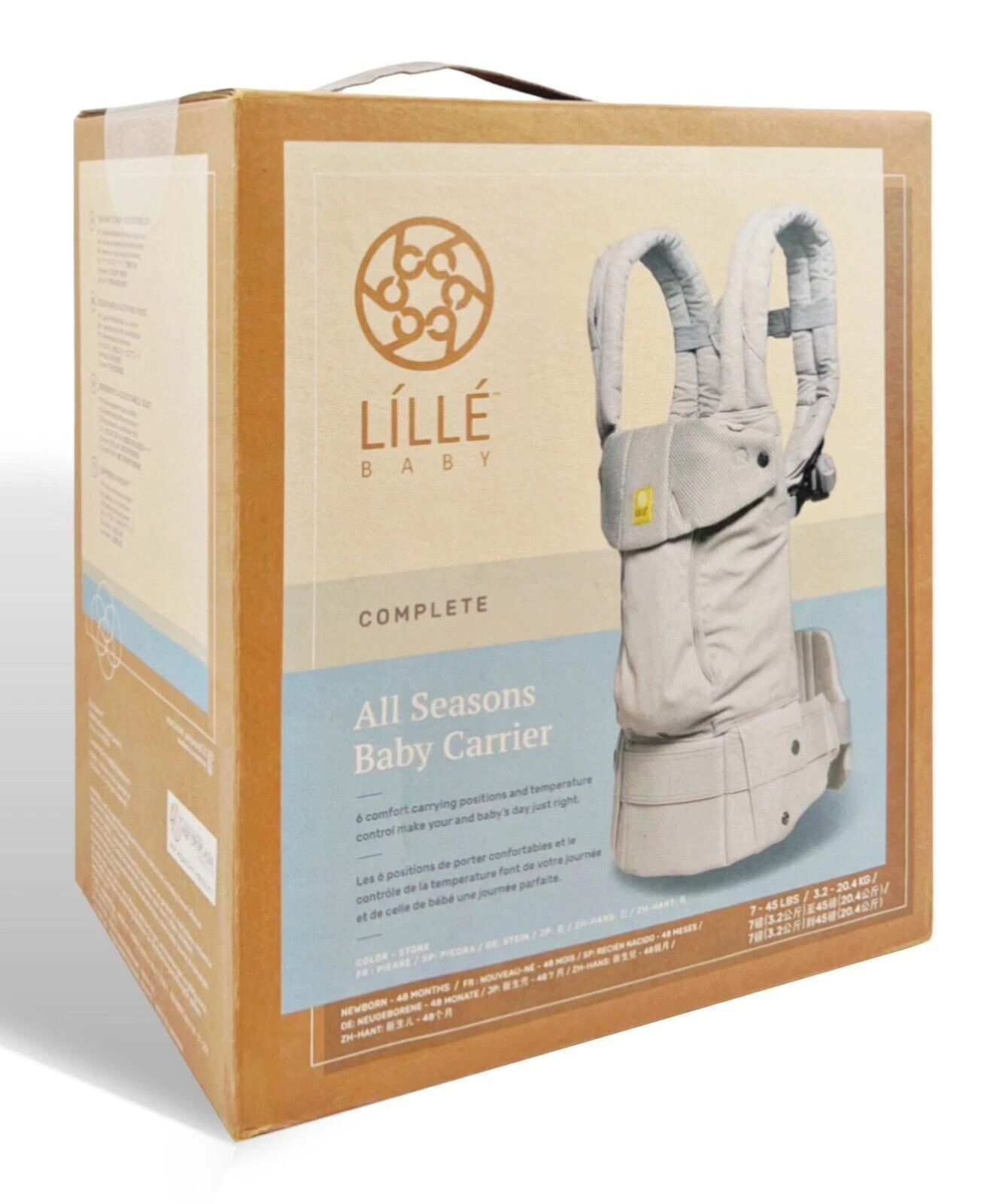 LÍLLÉbaby CarryOn All Seasons 3-in-1 Ergo Toddler Child Carrier, Stone, 7-45lbs