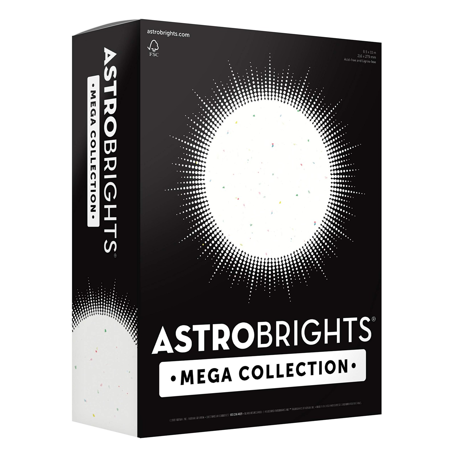 Astrobrights Mega Collection, 320 Count (Pack of 1), Bright Confetti White