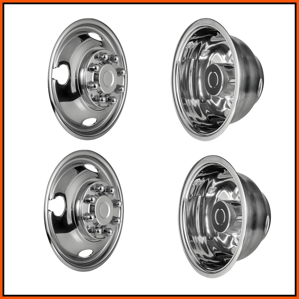 16" Dual Steel Wheel Simulators Dually Rim Liners Cover for 2008-2021 Ford E-350 - Изображение 4 из 4