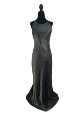 Aspeed USA Vintage Silver Beaded Formal Evening Dress Womens Large