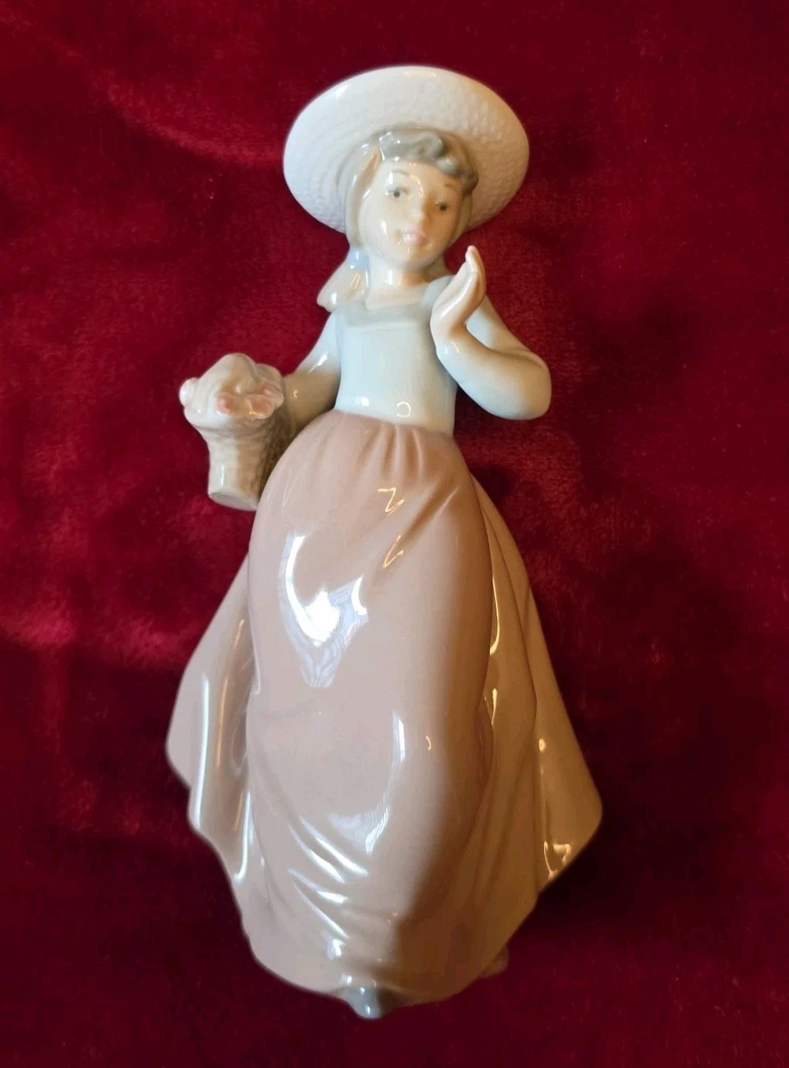 Lladro Girl With Flower Basket for sale | eBay