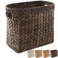 Magazine Holder Basket with Handles, Woven Seagrass Wicker Hyacinth Storage Bin