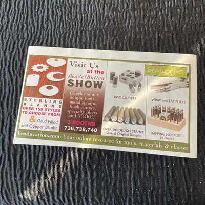 Beaducation Dapping Blocks Disc Cutters Blanks 2009 Bead Button Magazine Ad