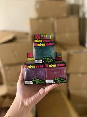 NeeDoh Nice Cube Set of 3 Color Solid Squish Sensory Fidget Toys NEW