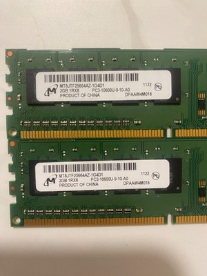 Micron 4 GB Kit 2×2 GB DDR3 1333 MHz PC3-10600U 1Rx8 Desktop RAM