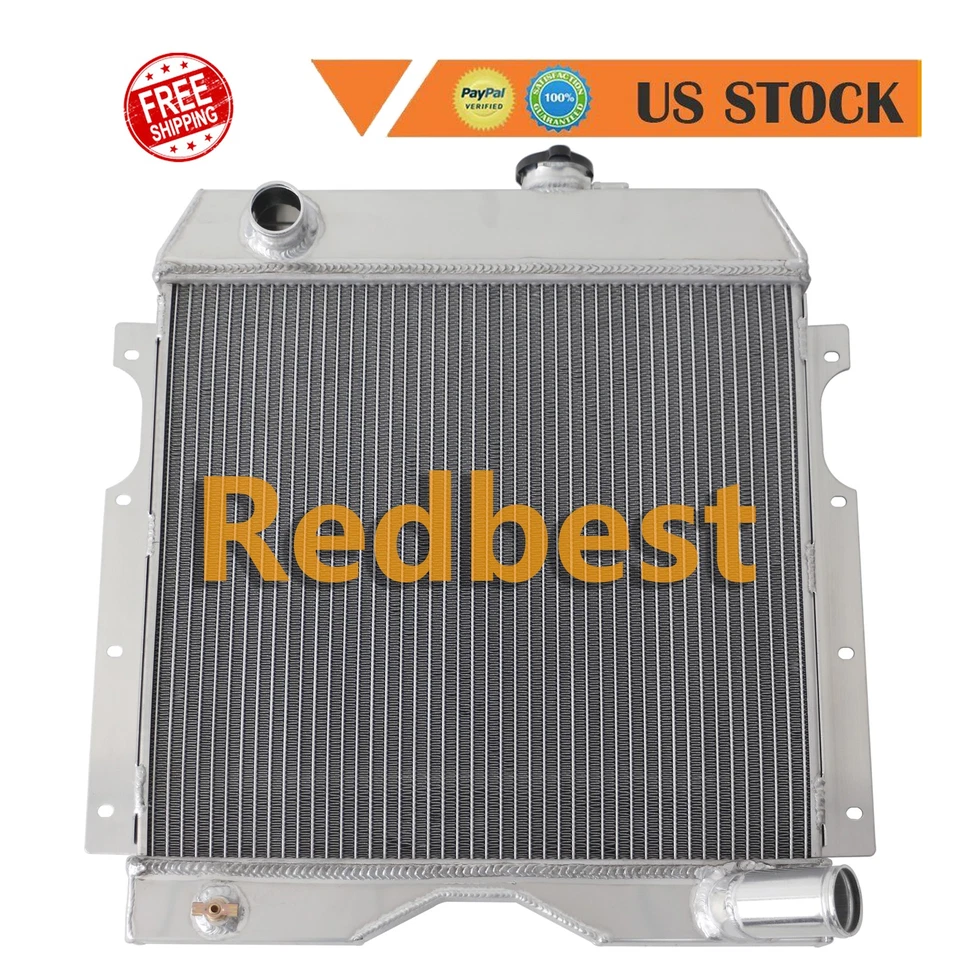 Radiador de aluminio de 3 filas para camioneta Jeep 1954-1964 base 3,8 L l6 MT Foto 2 de 4