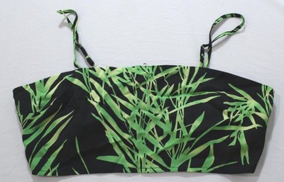 Missguided Women's Leaf Print Cami Crop Top JL3 Black Size US:12 UK:16 NWT