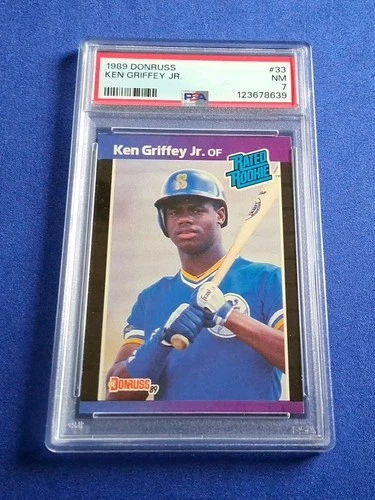 1989 Donruss - Rated Rookie Ken Griffey Jr #33 PSA 7 NM (RC)