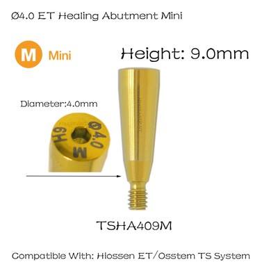 Dental Mini Ø4.0mm Healing Abutments 9.0mm H Fit for Hiossen ET Implant System