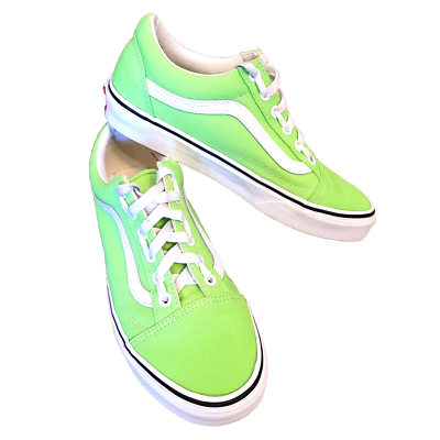 VANS Old Skool Green NEON Lace Up Lo Sneakers US Men display picture 3