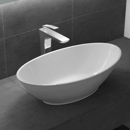 Durovin Bathrooms Basin Sink Stone Resin Oval Countertop In Color & Waste Trap